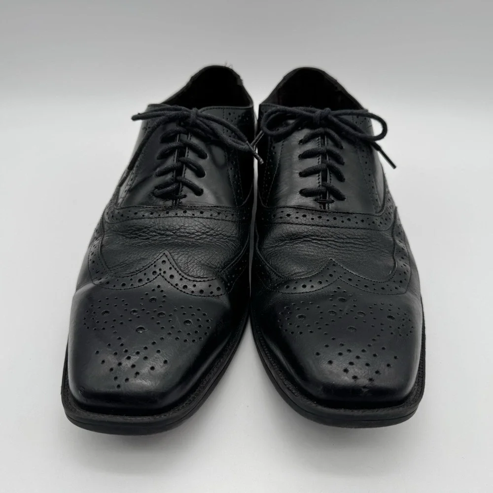 Men's Studio Belvedere Ryan Men's Size 11D Black Leather Lace Up Oxford Shoes